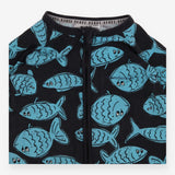 Wondersuit Navy and Blue Fish Zip Up