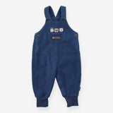 Fleece Dungaree Blue With Embroidered Animals 