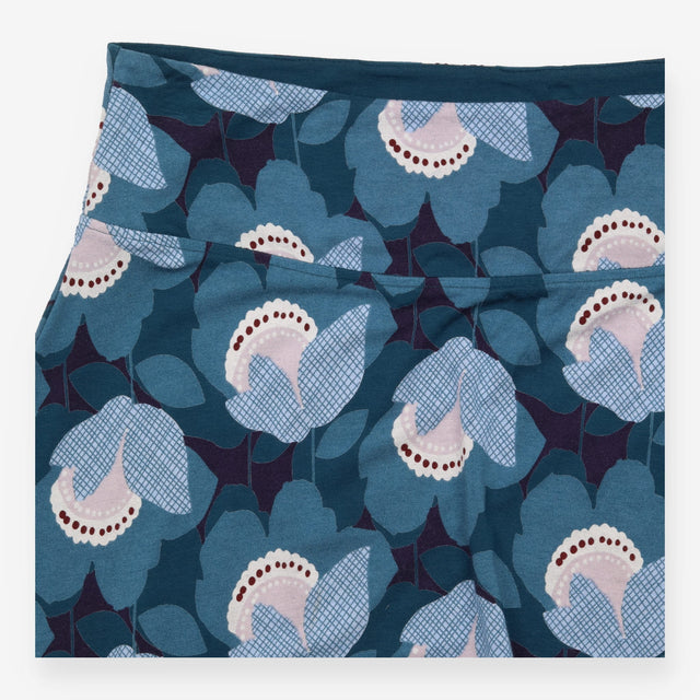 White Stuff Teal Blue Floral Print Jersey A-Line S