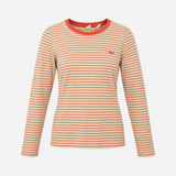 Top Multi Stripe Cotton Long Sleeve Crew Neck