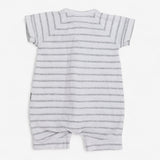 Wondersuit white and grey stripe romper
