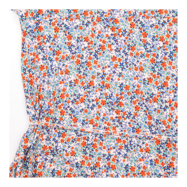 Ditsy Floral Midi Dress Short Sleeve Round Neck Mu