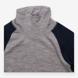 Navy and grey merino wool thermal top