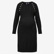Black Cotton Textured Knit Maternity Dress