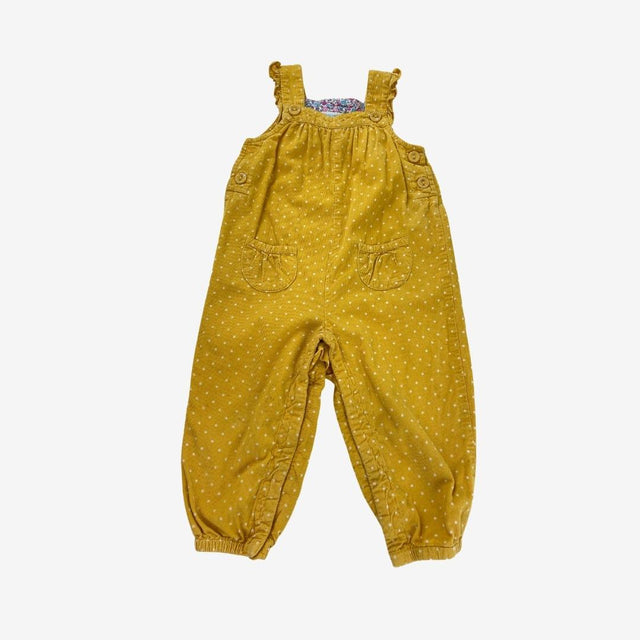yellow corduroy spotted dungarees