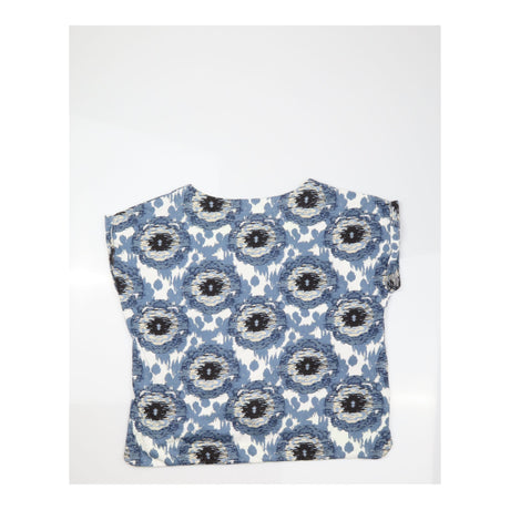 Blue Abstract Print Organic Cotton Short Sleeve T-