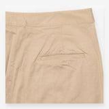 Wide Leg Trousers Tan Pleat Front Lyocell Blend