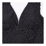 Black Polka Dot Ruffle Maternity Swimsuit