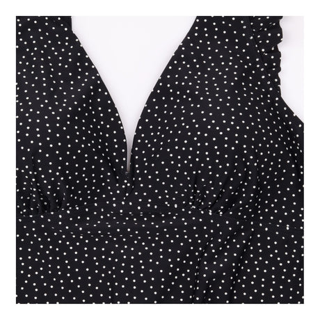 Black Polka Dot Ruffle Maternity Swimsuit