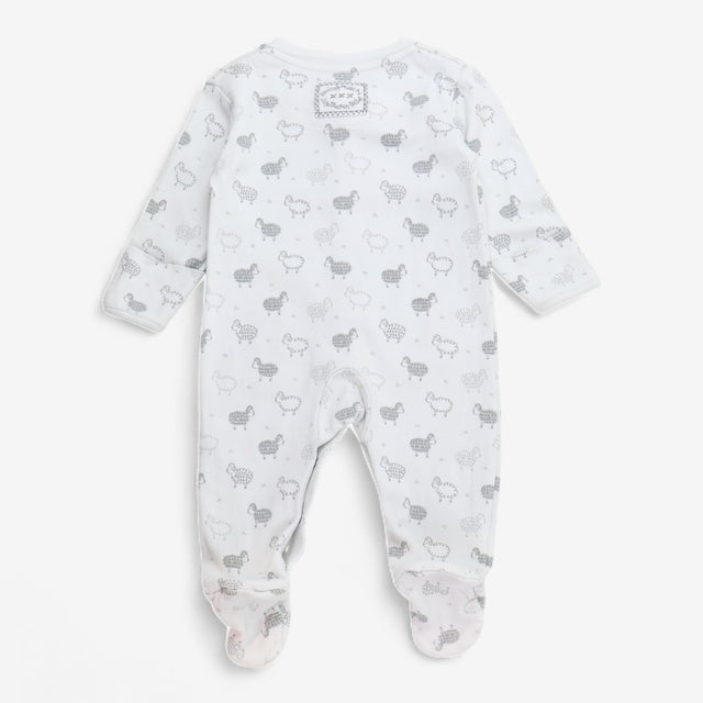 Sleepsuit white with grey sheep