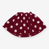 Skirt cord plum with white spots