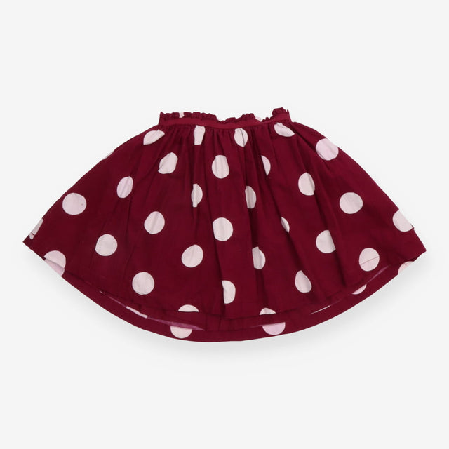 Skirt cord plum with white spots