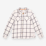 Check Shirt Cream Charcoal Long Sleeve Utility