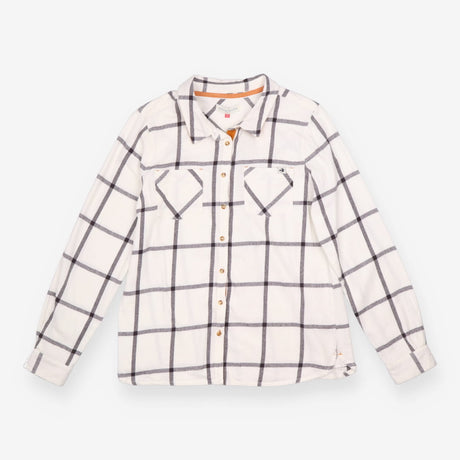 Check Shirt Cream Charcoal Long Sleeve Utility