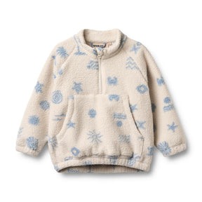 White Onyx Jacquard Moon Fleece Anorak