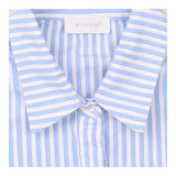 Striped Cotton Shirt Blue White Tie Waist
