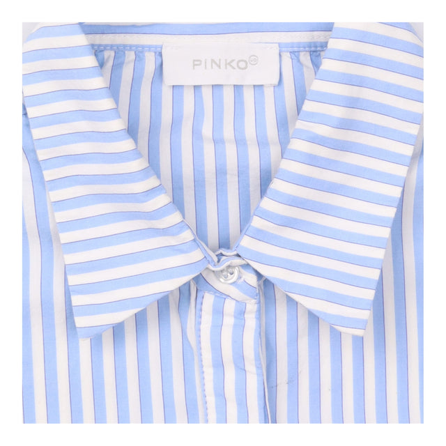 Striped Cotton Shirt Blue White Tie Waist