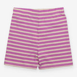 Shorts jersey purple stripe flower