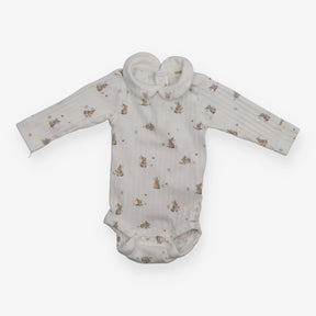 White Ribbed Bunnies Bodysuit