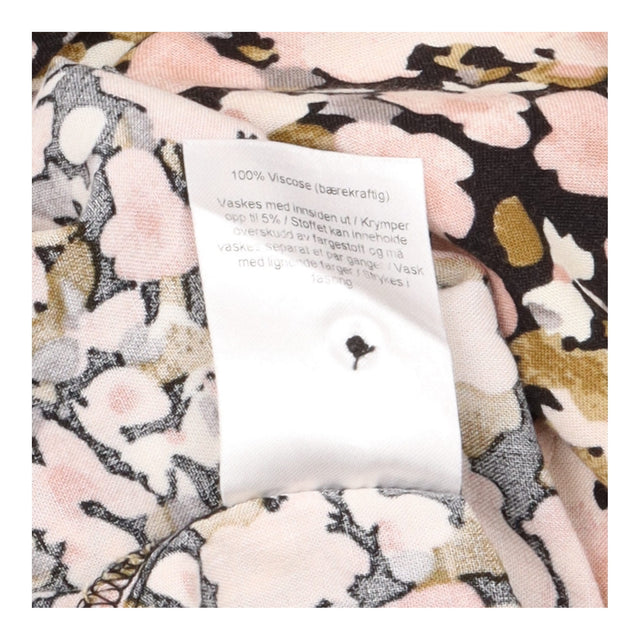Top Blush Pink Floral Print Long Sleeve High Low H