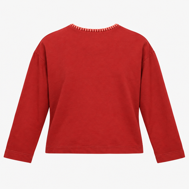 Sweatshirt Burgundy Contrast Stitch Cotton