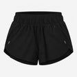 Running Shorts Black Zipped Pockets Elasticated Wa