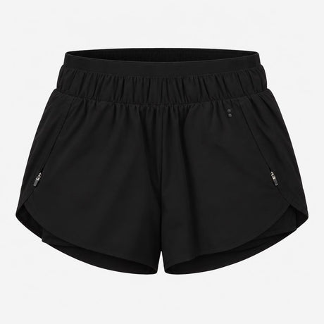 Running Shorts Black Zipped Pockets Elasticated Wa