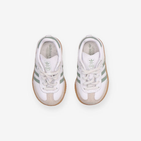 Adidas White and Green Samba Trainers