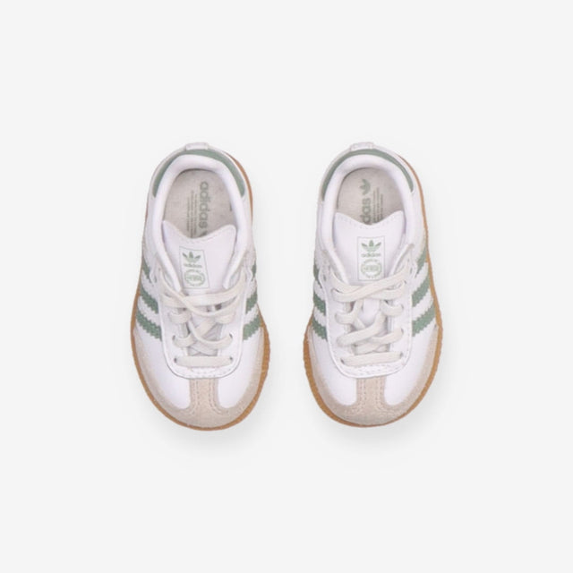 Adidas White and Green Samba Trainers