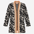 Abstract Jacquard Open Front Longline Cotton Cardi