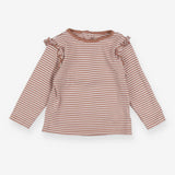 T-Shirt Long Sleeved Flutterby Brown Stripe