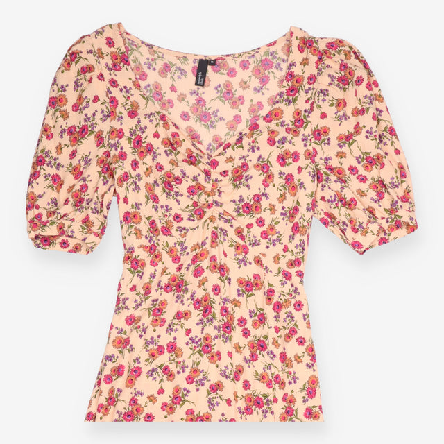Dress Cream Multi Floral Puff Short Sleeve Sweethe