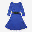 Fit Flare Dress Cobalt Blue Striped Waist