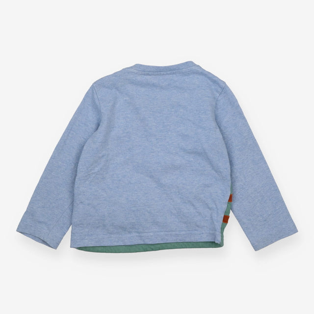 T-shirt Long Sleeve Blue Highland Cow and Friends