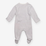Sleepsuit zip blue and white stripe