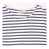 T-Shirt Navy Cream Breton Stripe Long Sleeve Crew 