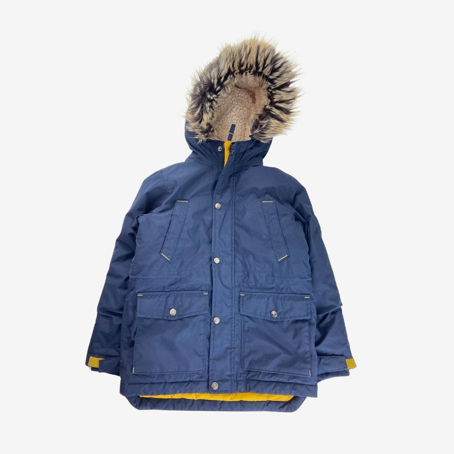 Lands End Navy Parka with fur hood