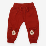 Jogger Rust Orange with Bear face on Knees