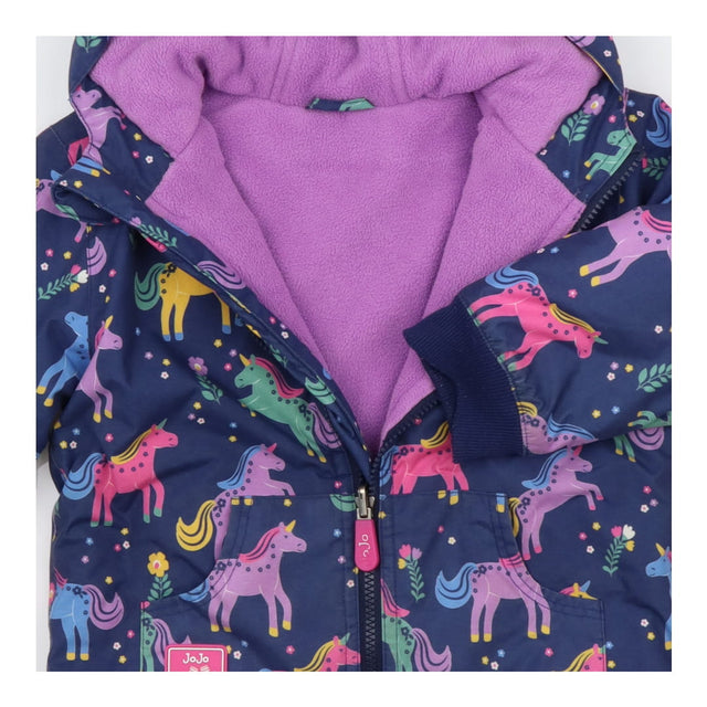 Navy coat purple lined with unicorns