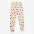Leggings cream teddy bear and books