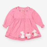 Jersey Dress Long Sleeve Pink with dots, Mice, Cup