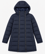 Padded Maternity Longline Hooded Coat in Navy