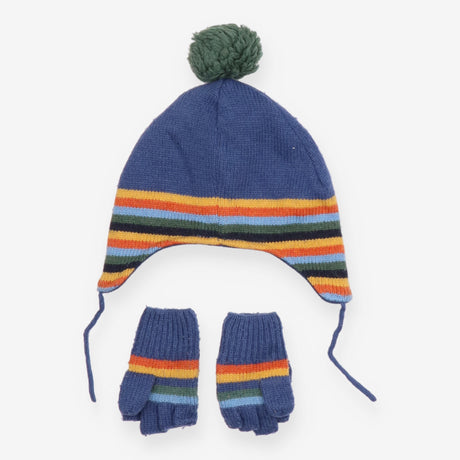 Hat and mittens blue ROAR