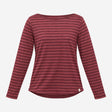 Top Burgundy Rose Pink Breton Stripe Boat Neck Lon