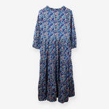 Navy Floral Midi Dress Long Sleeve Ditsy Print