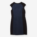 Navy & Black Colour Block Sleeveless Shift Dress