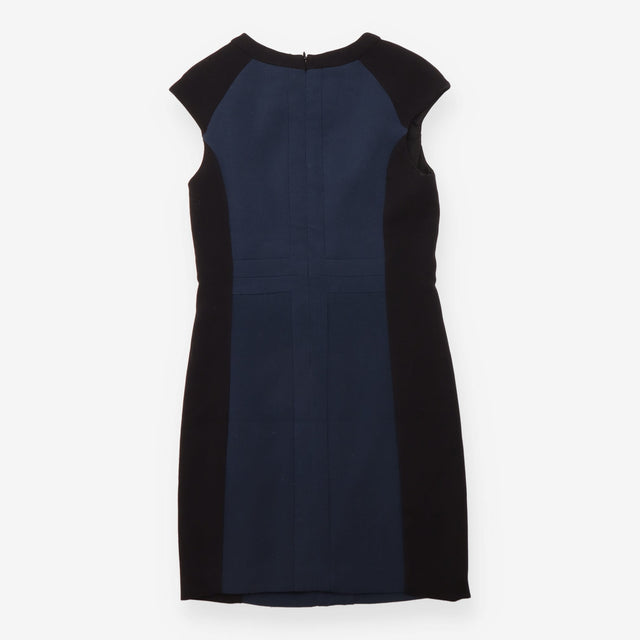 Navy & Black Colour Block Sleeveless Shift Dress