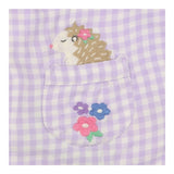 Pyjama Purple and White Checks and Buttons