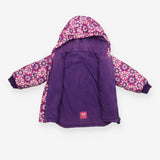Reversible Coat Purple Floral Print