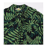 Green Palm Botanical Leaf Print Scarf Tie Neck Lon